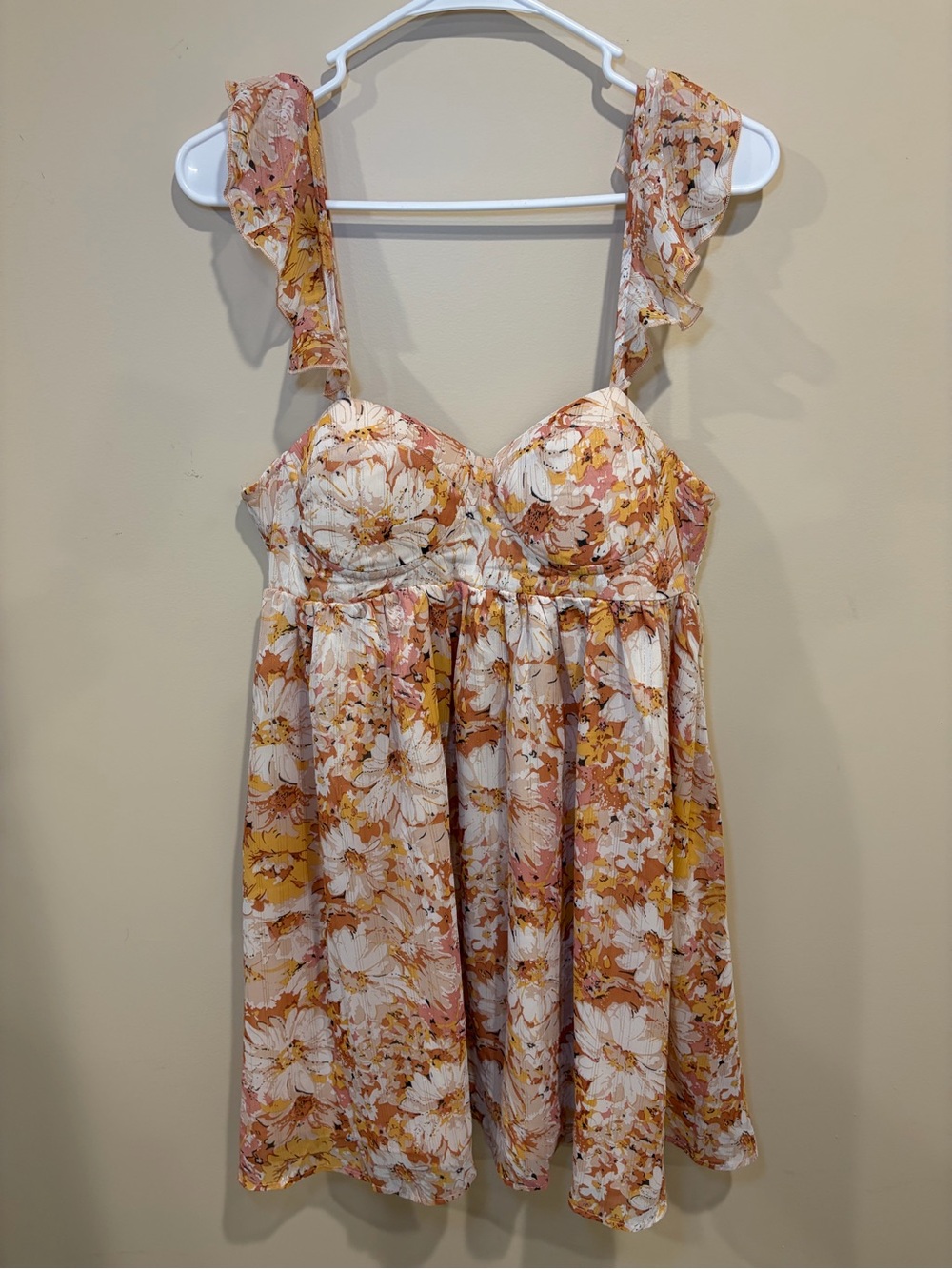 Pink Lily Floral Babydoll, Tunic Dress. Women’s Large